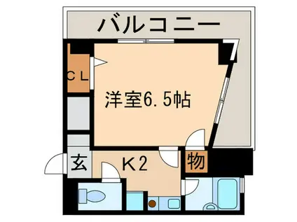 ピアチェーレ伊勢山(1K/2階)の間取り写真