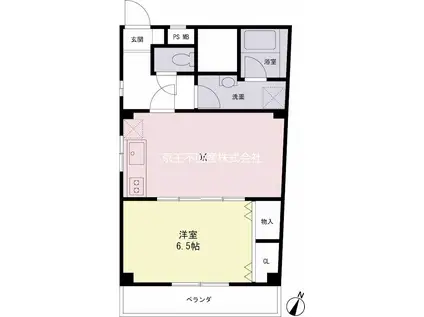 フォンテーヌ本町(1DK/3階)の間取り写真