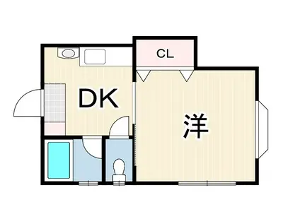 正路ハイツ(1K/2階)の間取り写真