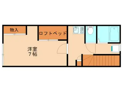 レオパレス立岩(1K/2階)の間取り写真