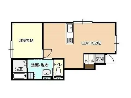 カルモ桜川(1LDK/1階)の間取り写真