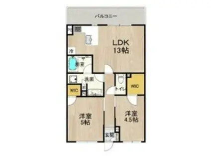 PHOERME TENNOJI イースト(2LDK/9階)の間取り写真