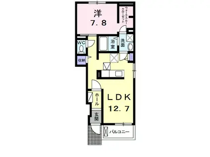 ラ・ルーチェ(1LDK/1階)の間取り写真