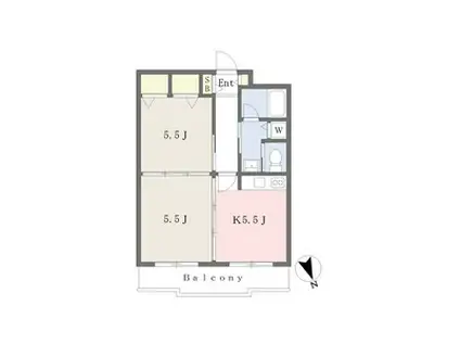 ランドハウスチクサステーション(2DK/4階)の間取り写真