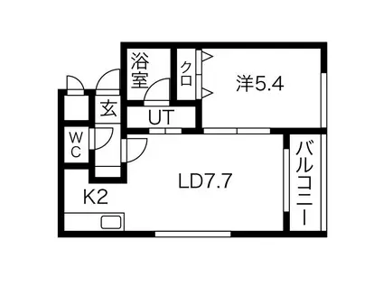 ランピード(1LDK/5階)の間取り写真