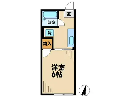 シティハイム松木(1K/1階)の間取り写真