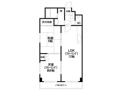 ファミール芝下(2LDK/3階)の間取り写真
