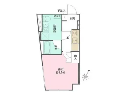 フィーカ大井町(1K/2階)の間取り写真