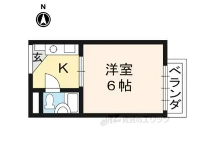 コーポタクミ(1K/2階)の間取り写真