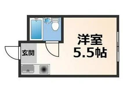 ユーケンビルII(ワンルーム/4階)の間取り写真