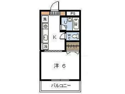 ケントクレール宮崎大坪町(1K/2階)の間取り写真