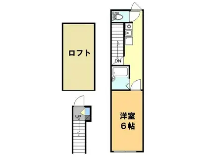 上池台ガーデンテラス(1K/2階)の間取り写真