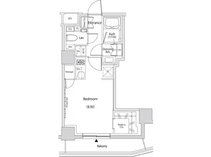 ザ・パークハビオ文京目白台プレイス(ワンルーム/9階)の間取り写真