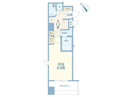 パークウェル京橋(1K/6階)の間取り写真