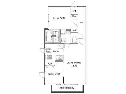 PLENA SOLIS 学芸大学(2LDK/1階)の間取り写真