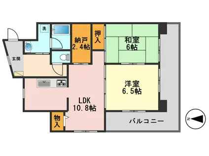ラフィーネ篠崎(2SLDK/5階)の間取り写真