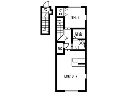 グランシード永盛(1LDK/2階)の間取り写真