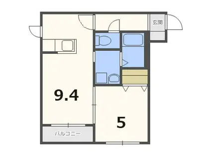 ル・ファール山の手グランデ(1LDK/2階)の間取り写真