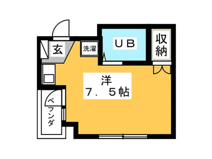 ペレ・ホーメル(ワンルーム/4階)の間取り写真