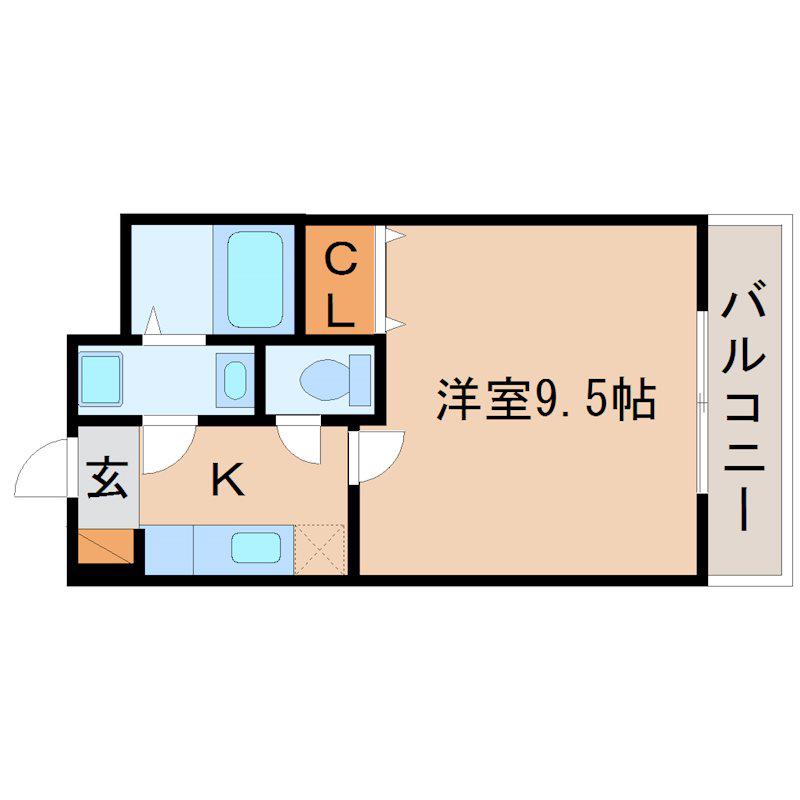 クレスト今宿(1K/1階)の間取り写真