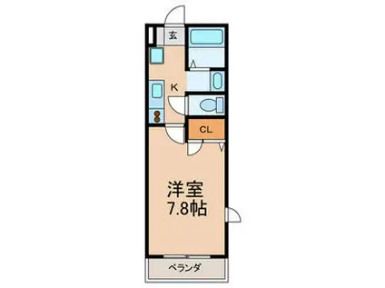 レッドコート(1K/2階)の間取り写真
