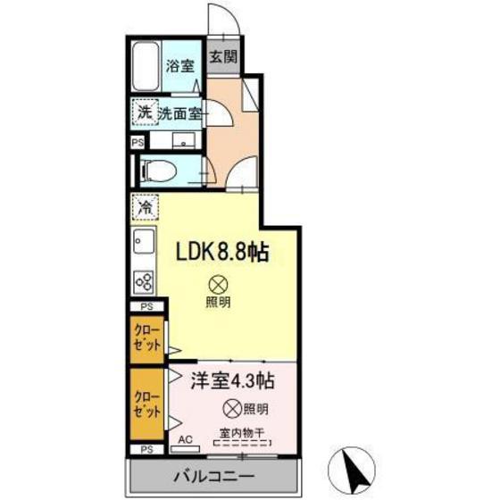 メゾンYZ(1LDK/1階)の間取り写真