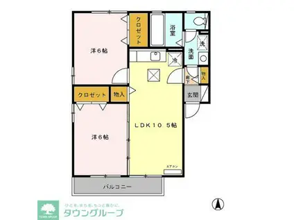 サウスパークスTAKAHISA A/B/C(2LDK/1階)の間取り写真