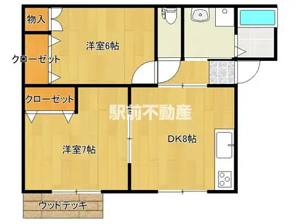 エーリス(2DK/1階)の間取り写真