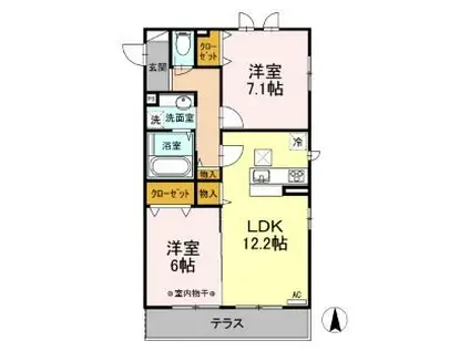 リーフガーデンIII(2LDK/1階)の間取り写真