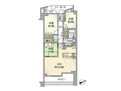 パークハウス フォレストリエ(3LDK/3階)の間取り写真