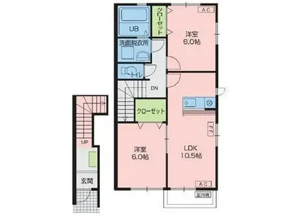 オムソール(2LDK/2階)の間取り写真