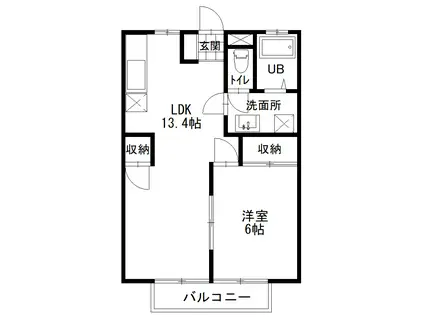 さくらフォレスト千田(1LDK/2階)の間取り写真