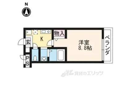 ハイツモアライフ(1K/2階)の間取り写真