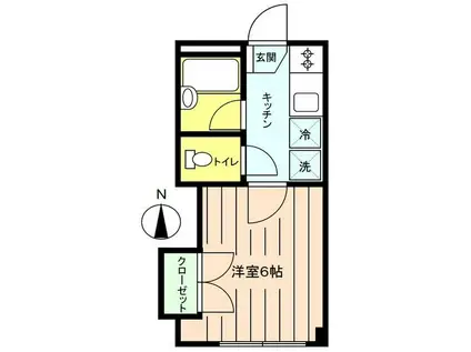 グランツF・K(1K/3階)の間取り写真