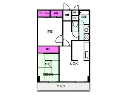 EIGHT SHIROKITAI(2LDK/4階)の間取り写真