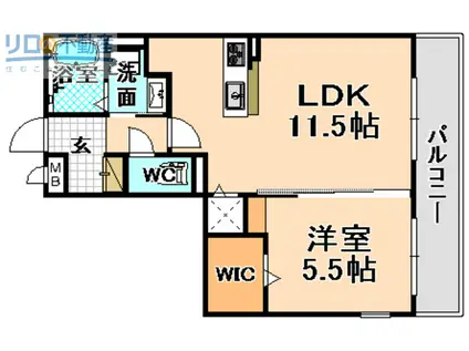 LOTHLOLIEN(1LDK/1階)の間取り写真