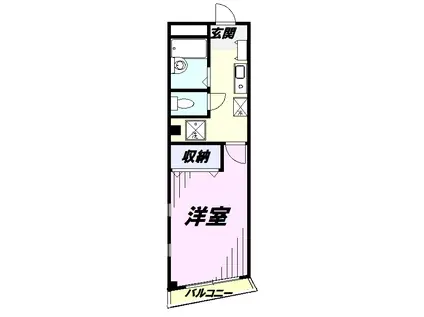 コンフォートベルハウス B(1K/1階)の間取り写真