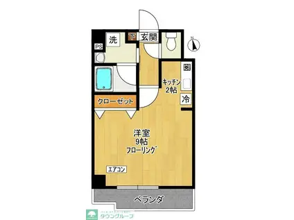 YTR WINDワイティーアールウィンド(1K/4階)の間取り写真