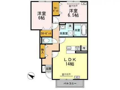 D-ROOM小矢部(2LDK/1階)の間取り写真