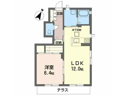 シャーメゾンアリサ(1LDK/1階)の間取り写真