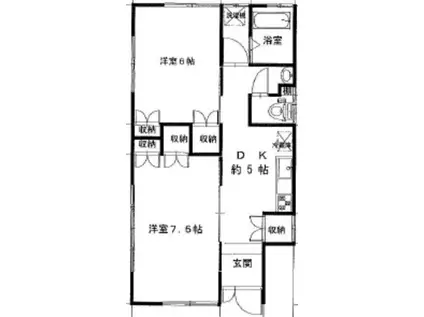 トラムサイド(2DK/1階)の間取り写真