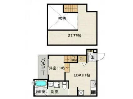 DREAMSTAGE南福岡ALBERETA(1SLDK/2階)の間取り写真