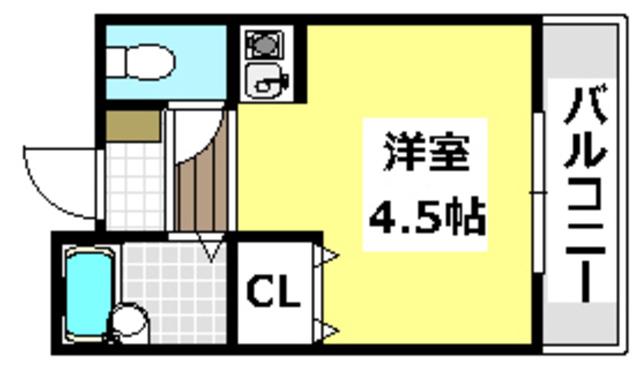 ラポール37(ワンルーム/6階)の間取り写真