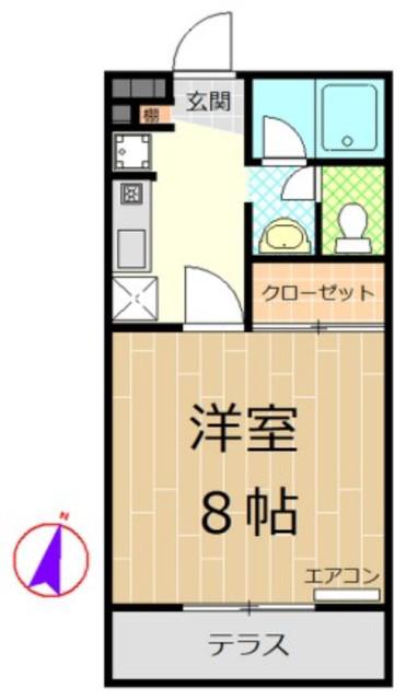 HILLS大坂(1K/2階)の間取り写真
