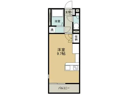 ミランダヴィーブルIV(ワンルーム/2階)の間取り写真