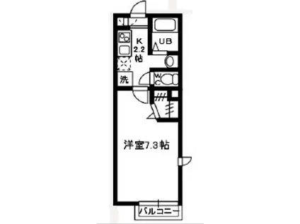 ホワイトローズ希望が丘(1K/1階)の間取り写真