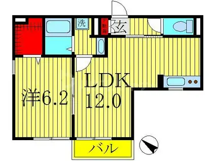 PLAISIR(1LDK/1階)の間取り写真