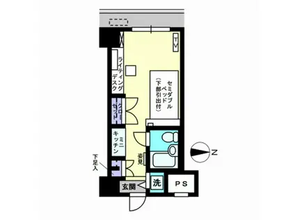 アルファコンフォート熊本(ワンルーム/7階)の間取り写真