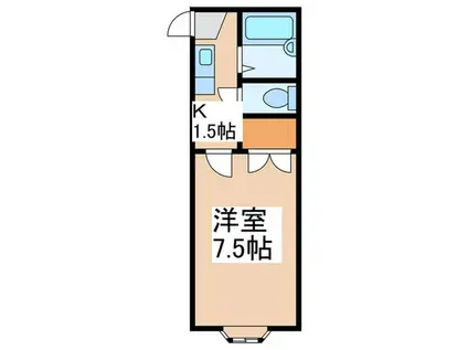 マドカハイツアオイI(1K/1階)の間取り写真