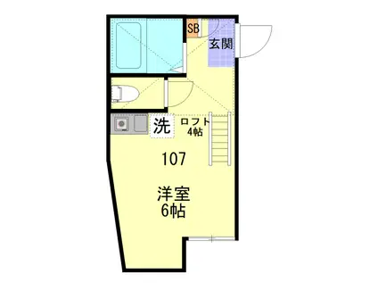 サンノーブル横須賀(ワンルーム/1階)の間取り写真